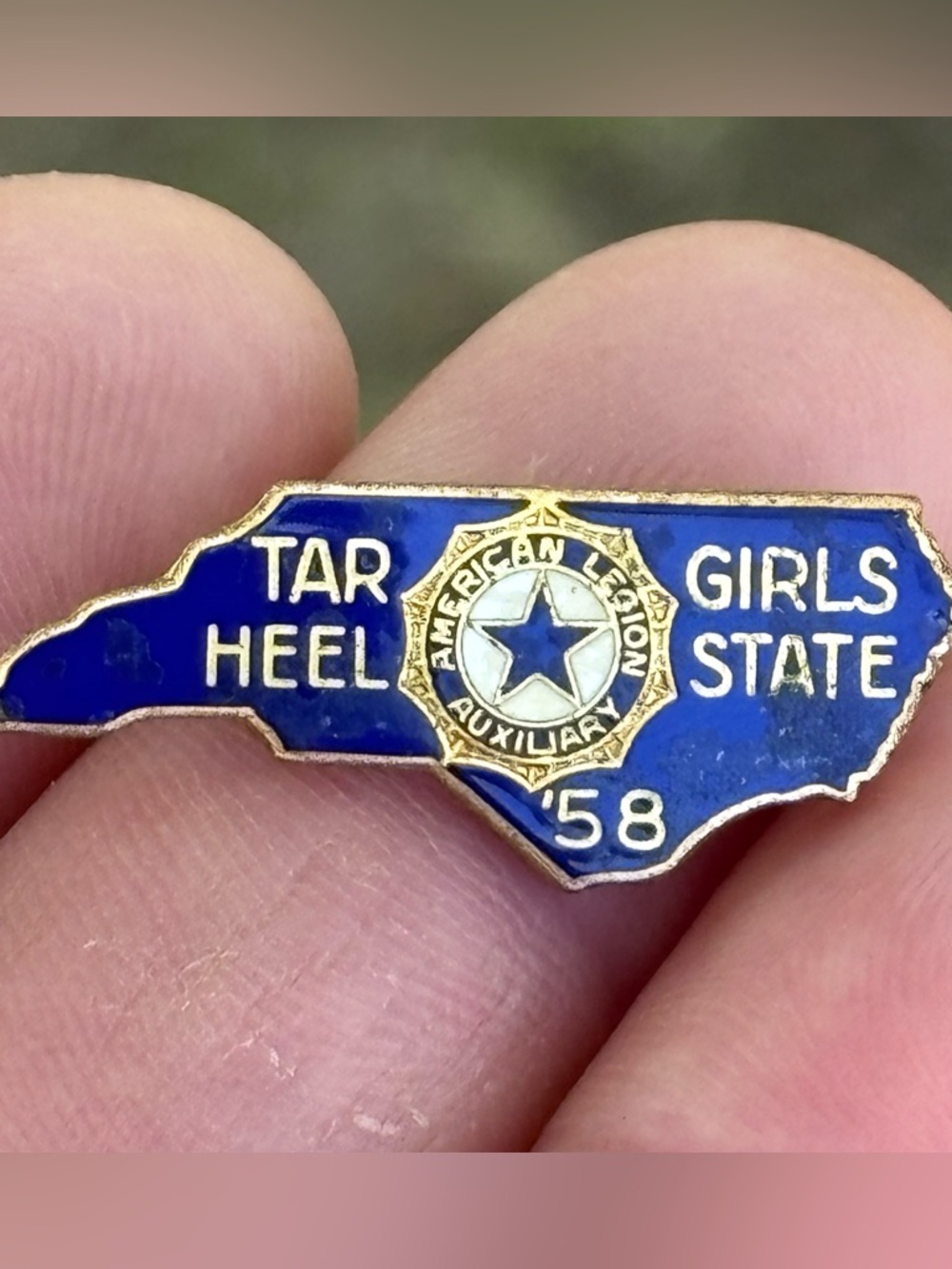 Vintage 1958 American Legion Auxiliary Tar Heel Girls State Pin!